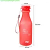 Botellas de agua Botella de cristal Hervidor de plástico transparente esmerilado a prueba de fugas 550 ml Portátil para viajes Yoga Correr Camping