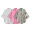 Women's Tracksuits Clothland Women Stylish Blouse Shorts Suit Short Sleeve Shirt Mini Pink White Summer Simple Two Piece Set TA154