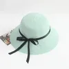 Brede rand hoeden opvouwbare zomer stevige hoed dames vrijetijdszon zwart vlinder strand feestje cadeau