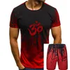 Men's Tracksuits Calligraphy Om T-shirt Men T Shirt Black Red Tees Father Birthday Gift Tops Cotton Simple Tshirt Custom Muay Thai Clothing