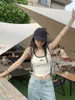 Männer T Shirts Frauen Ärmel Crop Top Tank Tops Sexy Weste Buchstaben Y2K Kurze frauen T-shirt Leibchen Koreanische mädchen Sommer Kleidung