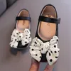 Flat Shoes Baby Girl Cute Bow Single 2023 Autumn Princess Leather Fashion Dance Girls Sports 1 2 3 4 5 6 7 Year Old