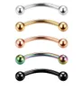 Labret läpp piercing smycken lot50pcs gratis shippment kropp 5 färger ögonbryn tragus bar krökt 16g 230802