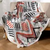 Filtar Nordic Style Sticked Bohemian Plaid Throw Filt Sofa Cover with Tassels Travel Leisure Bed Bed Bread 230802
