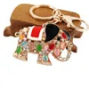 Keychains Crystal 3D Mascot Elephants Women Gift Charm Metal Jewelry Car Key Chain Ring Holder Chaveiro Keyring Llavero