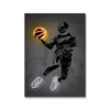 Neon Print Famoso Bola Estrela Pintura em Tela Wall Art Arte de Rua Graffiti Posters Basketball Sport Art Print Modular Pictures Boys Bedoom Decor w06