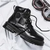 Bottes Bottines noires pour hommes Automne et hiver Bottes Martin Confortable Outdoor High Top Chaussures décontractées pour hommes Design classique 2023 Z230803