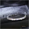 Bant Rings Luxurys Desingers Ins Ring Basit Tasarım Sense Sterling Sier Ladies Klasik Altı-Pençe Elmas Rng Doğum Günü Hediyesi Kadın Mal Dho01