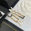Frauen Premium Gold Ohrring Designer Ohrstecker Luxus Marke Brief Design Modeschmuck Messing Kupfer Ohrringe