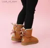 Buty gorące designerskie buty dla dzieci Australijskie śnieżne buty zimowe Bailey Bow Dziewczyna chłopiec potrójne czarne różowe khaki botki kostki 26-35 UN12 T230803