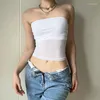 Vrouwen Tanks See Through Mesh Patchwork Crop Top Vrouwen Truien Kort Voor Dames T-shirt Sexy Off-shoulder korset