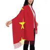Halsdukar Vietnam flagga kvinnors pashmina sjal wraps frans halsduk lång stor