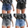 Kvinnors jeans sommar kvinnor tre minuter av byxor sexiga smala fickor casual streetwear hole bryting split tassel denim jean lady