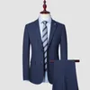 Men's Suits 2023 Business High-end Suit (Blazer Vest Trousers) Boutique Slim British Dress Party Fashion Blazer Three-piece