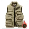 Hommes gilets hommes hiver sans manches veste gilet épais chaud polaire vêtements de travail Cargo gilet coupe-vent mode poche manteau mâle B45