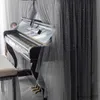 Dammtäcke French Spets Piano Cover Light Luxury Retro Piano Chair Dust Cover Tyg Flanell Top Surface Customiza Pianocase Home Decor R230803