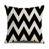 Geometrik yastık kapağı siyah beyaz polyester atma yastık kasası çizgili noktalı üçgen sanat yastık kapağı ev dekoru 45*45cm