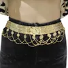 Belly Chains Brud Body Chain Jewelry Gold Color Turkish Coin Women Long midjebälten Mhamad Bride Gift 230802