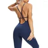 Pantaloni attivi Sexy Backless Cross Bandage Tuta Tuta da donna Abbigliamento sportivo Yoga Abbigliamento da palestra Skinny Elastic Workout Fitness Abbigliamento aderente