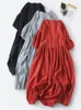 Casual Kleider Kleid Für Frauen Sommer Lose Rundhals Lange Koreanische Mode Kleidung Büro Pendeln Robe Streetwear