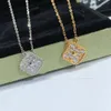 4/Four Leaf Clover Naszyjniki Wisianty Projektantka Kobiety Matka perłowa 18K Gold Plaked 15 mm Bindowald Jewelry Gift