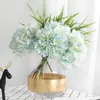 Decorative Flowers 34cm Height Silk Flower Hydrangea Artificial Bouquet For Home Wedding Decoration Indoor Marriage Party Supply