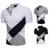 Hommes t-shirts 2023 commerce extérieur transfrontalier été taille européenne épissé à manches courtes T-shirt Polo