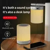 Haut-parleurs portables Haut-parleur Bluetooth portable Mini lecteur sans fil Touch Pat Light Lampe de table de chevet LED colorée pour un meilleur sommeil
