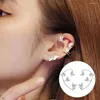 Dos boucles d'oreilles 1 paire femmes quotidien cristal papillons cadeaux mousseux Bling Clip mariage oreille manchette fête enrouler autour sans Piercing