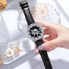 Montres-bracelets mode montre femmes léopard montres diamant Rotation cadran femme montre-bracelet strass incrustation dames fille horloge Reloj