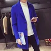 Men's Trench Coats Autumn Winter Fashion Wool Blends Casual Business Coat Male Thick Warm Overcoat Handsome Solid Long Outerwear Men