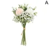 Dekorativa blommor Simulerade Holding Wedding Hydrangea Macrophylla Artificial Bridal Bouquet Plants Home Props Decoration W7A6