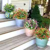 Fleurs décoratives artificielles pour extérieur porche fenêtre faux verdure arbustes plantes maison cuisine mariage jardin décoration
