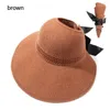 Wide Brim Hats Womens Ladies Summer Foldable Sun Hat Anti-UV Beach Visor Caps Empty Top Straw Fashion Bow-knot Breathable Cap