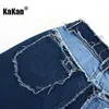 Jeans da uomo Kakan - Lavato a contrasto europeo e americano per uomo Street Trend Patchwork a tre colori Lungo K53-3