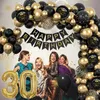 Other Event Party Supplies Black Gold 21st 18 30 40 50 60 Happy Birthday Balloons Arche Ballon Decoration Anniversaire Globos Decorativos Para Fiesta 230802