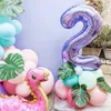 Andra evenemangsfestleveranser Dino Birthday Blue Purple Pink Balloon Arch Garland Kit Digital Dinosaur Foil Balloons Baby Shower Girl Temed Decoration 230802