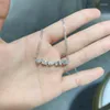 チェーンレスレアルモイサナイトネックレス2.5ct VVSラボダイヤモンドペンダントネックレス女性ギフトスターリングシルバーウェディングジュエリー