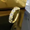 حلقات الكتلة Wong Rain 18K Gold Plated 925 Sterling Silver 3 3mm Asscher Cut High Carbon Diamond Gemond Band Band Band Ring Ring