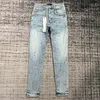 Pantalons pour hommes de créateurs masculins empilés jeans de marque violet trou d'été 2023