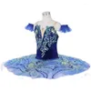 Stage Wear Ballet Compétition Tutu Jupe Bleu Royal Oiseau Grad Professionnel Femmes Rose Classique Crêpe Violet Costume Robe