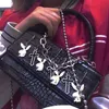 Borse a tracolla Harajuku Gothic Borsa a tracolla da donna Metal Punk Y2k Piccola borsa a tracolla quadrata da bambina Borsa a tracolla da donna alla modahandbagsstore