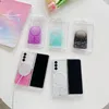 Fold5 Magnetic Wireless Charging Star Cases för Samsung Galaxy Z Fold 5 4 3 Zfold4 Zfold5 Gradient Foil Confetti Clear Hard Plastic PC Soft TPU Magnet Phone Cover