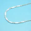 Kettingen Witte Shell Ketting Voor Vrouwen Vergulde Roestvrij Stalen Ketting Gepaarde Lange Kralen String Choker Boho Zomer Bff Mode Cadeau