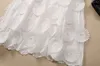 Autumn White 3D Flowers Solid Color Panel Dress Spaghetti Strap V-Neck Long Maxi Casual Dresses S3Q270726 Plus Size XXL