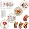 Chinese Style Products Embroidery Bamboo Hoop Flowers Plants Pattern DIY Cross Stitch set Punch Needle Art craft Painting Home Decoration R230803