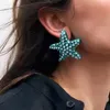 Brincos de cristal estrela do mar animal para mulheres joias de festa