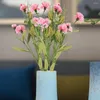장식용 꽃 3pcs 인공 실크 6 헤드 카네이션 부케 홈 웨딩 장식 수박 레드