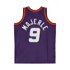 Penny Hardaway Sun Jersey Phoenixs Marion Jason 31 Kidd Dan 9 Majerle Charles Barkley Steve Nash Mitchell i Ness Shotback Czarny fioletowy biały rozmiar S-XXL