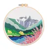 Chinese Style Products Women DIY Scenic Emroidery Needle Carft Handmade Mountain Scenic Fabric Sewing Set For Beginner Wholesales